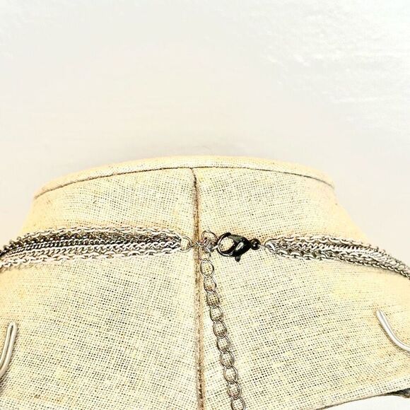 Zara Silver-tone Multi-stand Lobster Clasp Adjustable Link Chain Layered Necklac - Picture 3 of 5